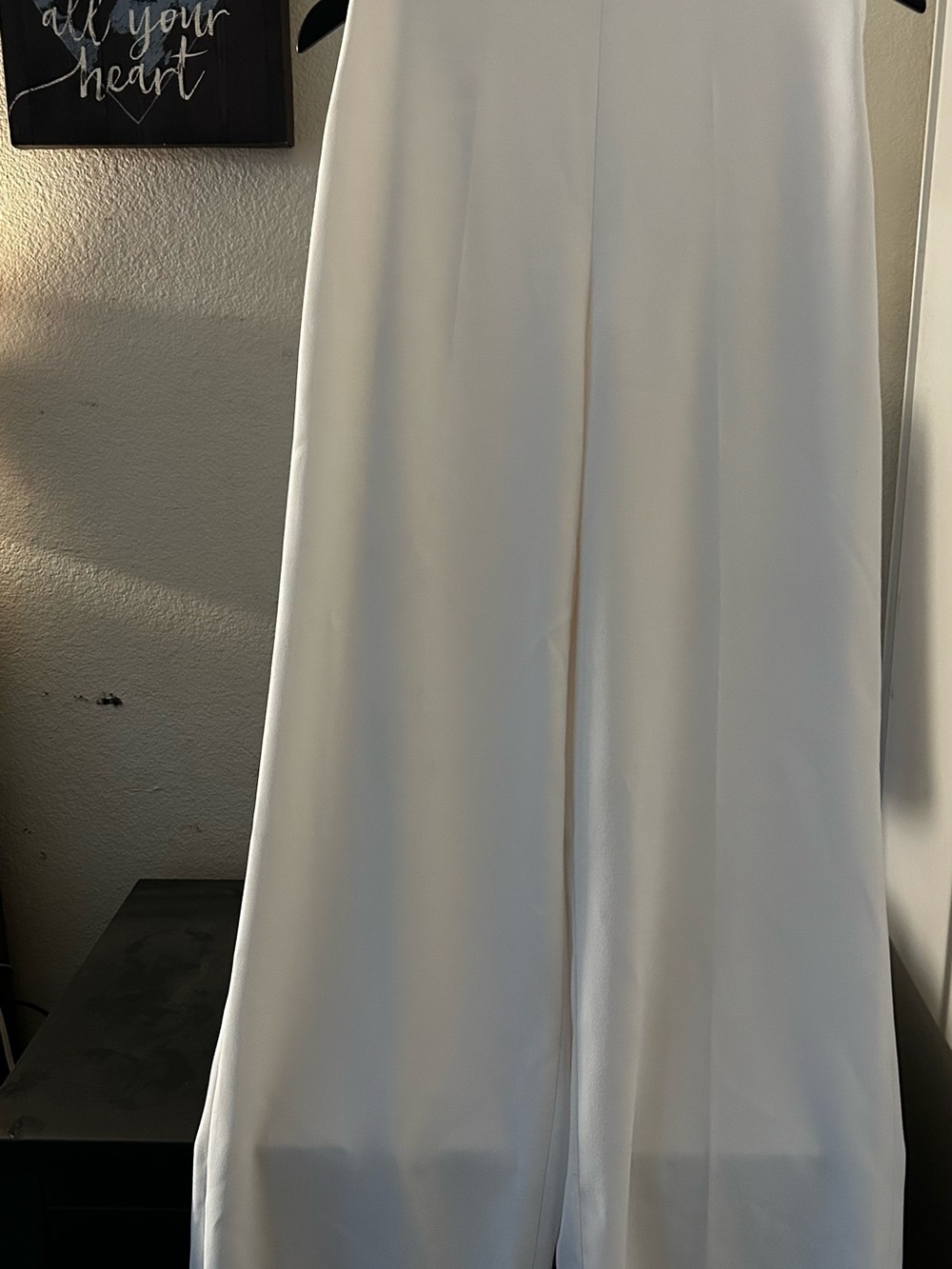 Zara Cream Wide-Leg Jumpsuit Pants